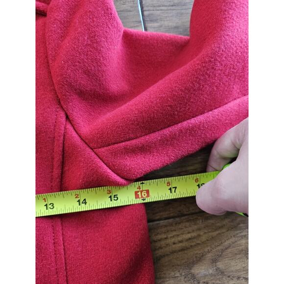 Gap Wool Blend Double-Breasted Peat Coat Youth Girls XL Red Holiday Preppy - Picture 5 of 9